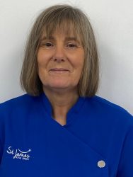 Head Nurse and Receptionist GDC Registration 106411 My name is Judy and i`m the receptionist at St James Dental Surgery and occasionally perform dental nursing as well. I have 40 years of experience and have been with the practice since 1988. I love coming to work and when i`m not working, I enjoy spending time with my family and going on holiday, especially Cornwall.